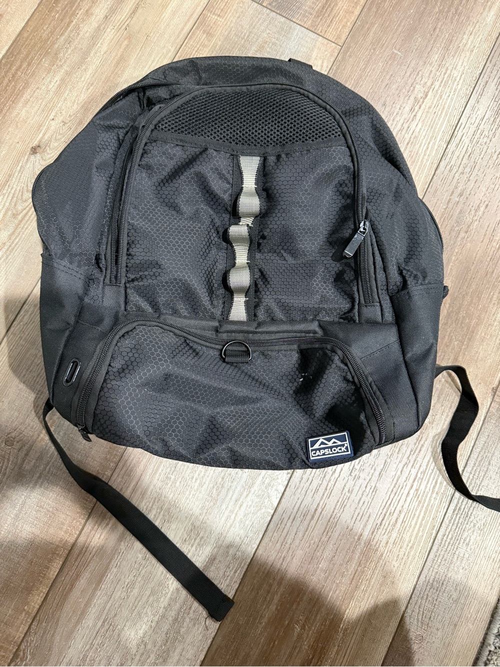Black Capslock Soccer Backpack